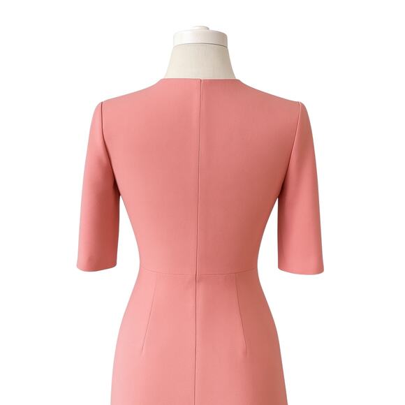 Alice & Olivia Classics Women’s Sz 2 Coral Pink Fitted Boss Bodycon Mini Dress - Picture 4 of 10
